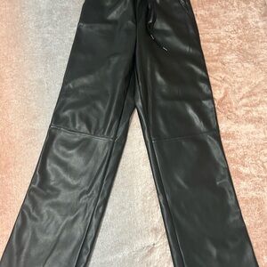 Black Faux Leather Pants